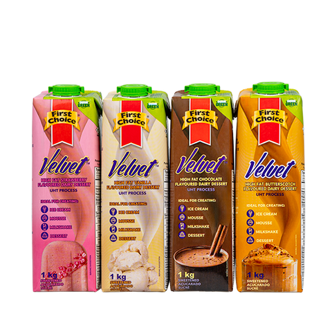 Velvet | Chocolate, Vanilla, Butterscotch or Strawberry - 1L
