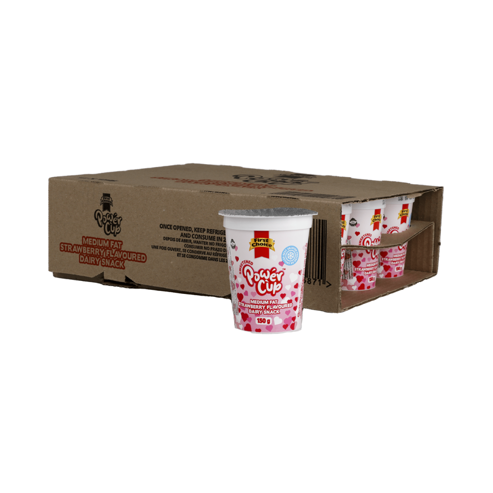 Power Cup | Strawberry Flavoured Dairy Snack - 12 x 150g